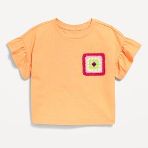 Old Navy | Short-Sleeve Crotchet-Knit Graphic Top for Toddler Girls